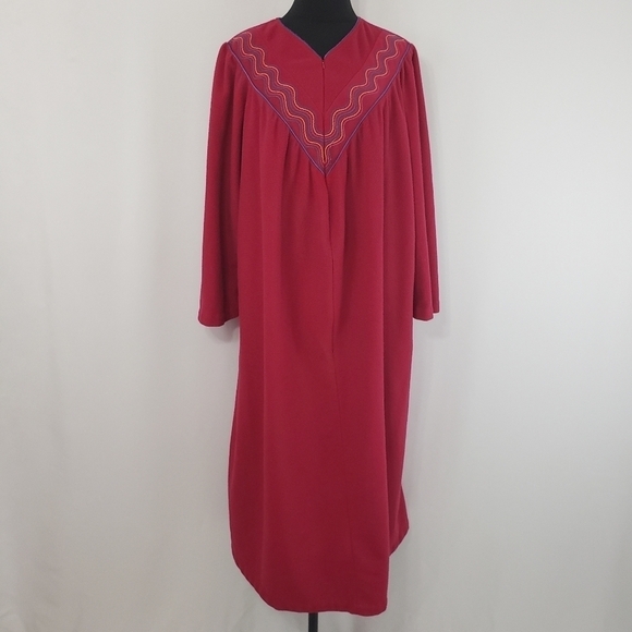 Vintage 90s Adonna Women's Grannycore Burgundy Long Housecoat Sz Med Comfy - Picture 1 of 10